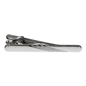 Spinka do krawata srebrna klasyczna / elegancka z mikrowzorem