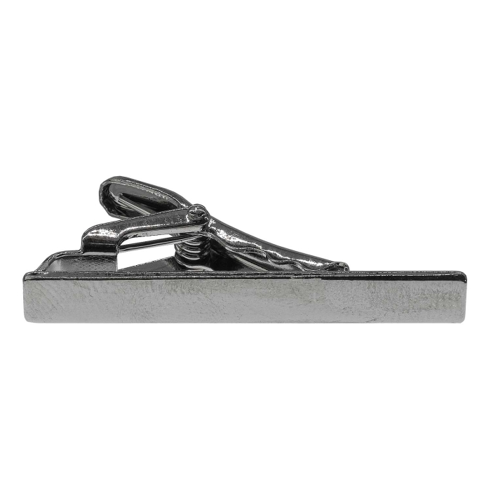 Spinka do krawata srebrna klasyczna / elegancka gładka 4cm