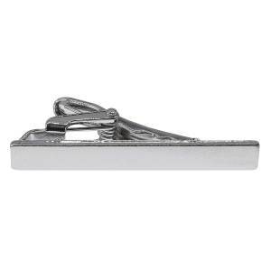 Spinka do krawata srebrna klasyczna / elegancka gładka 4cm