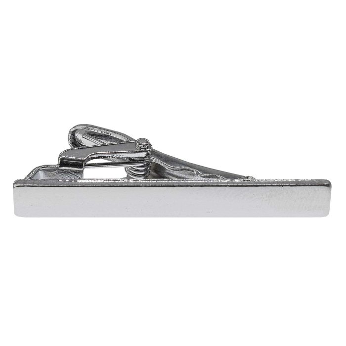 Spinka do krawata srebrna klasyczna / elegancka gładka 4cm