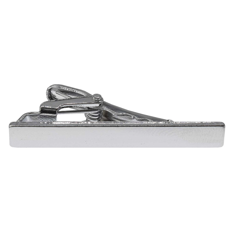 Spinka do krawata srebrna klasyczna / elegancka gładka 4cm