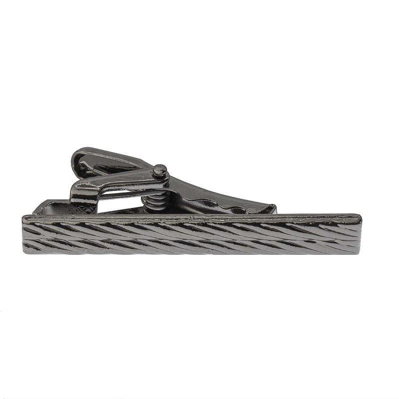 Spinka do krawata srebrna klasyczna / elegancka gładka 4cm EM