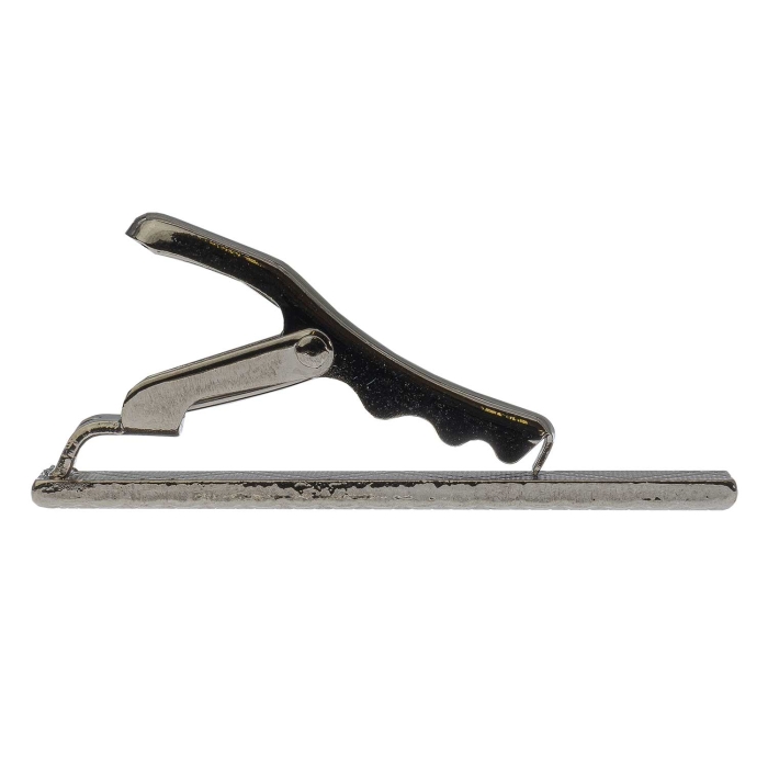 Spinka do krawata ciemnosrebrna elegancka w prążek 4cm EM
