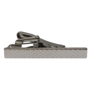 Spinka do krawata ciemnosrebrna elegancka w prążek 4cm EM 51
