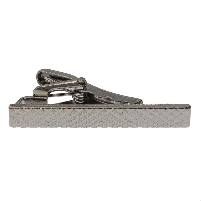 Spinka do krawata ciemnosrebrna elegancka w prążek 4cm EM 51