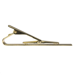 Spinka do krawata złoto-czarna elegancka gładka 6cm