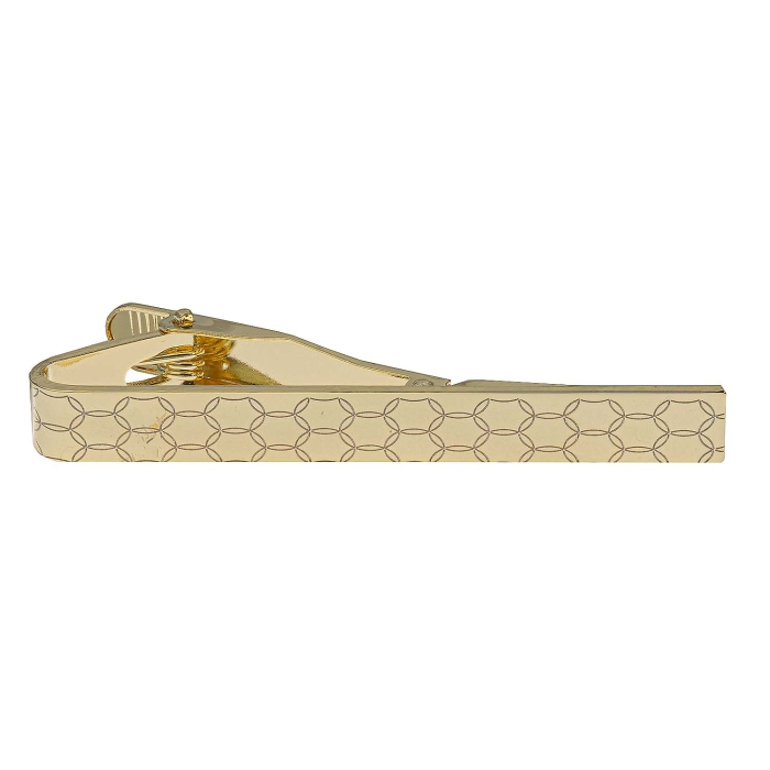 Spinka do krawata złota elegancka w mikrowzór 5,5cm