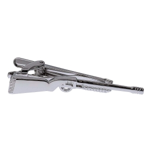 Spinka do krawata srebrna pistolet / broń / wiatrówka 5,5cm