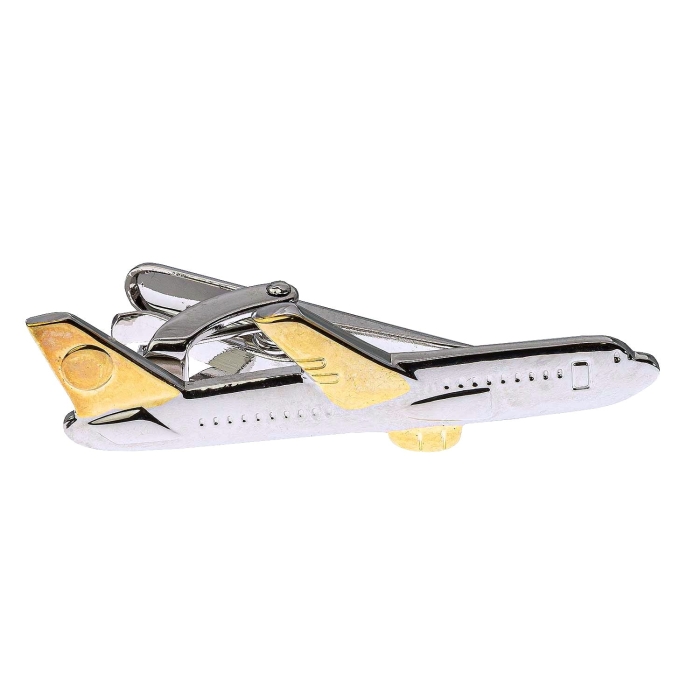 Spinka do krawata srebrna samolot boeing 4,5cm