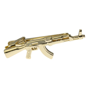 Spinka do krawata złota pistolet / broń / wiatrówka 5cm