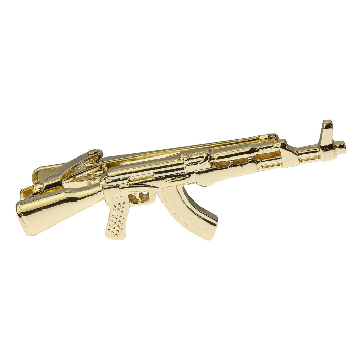 Spinka do krawata złota pistolet / broń / wiatrówka 5cm