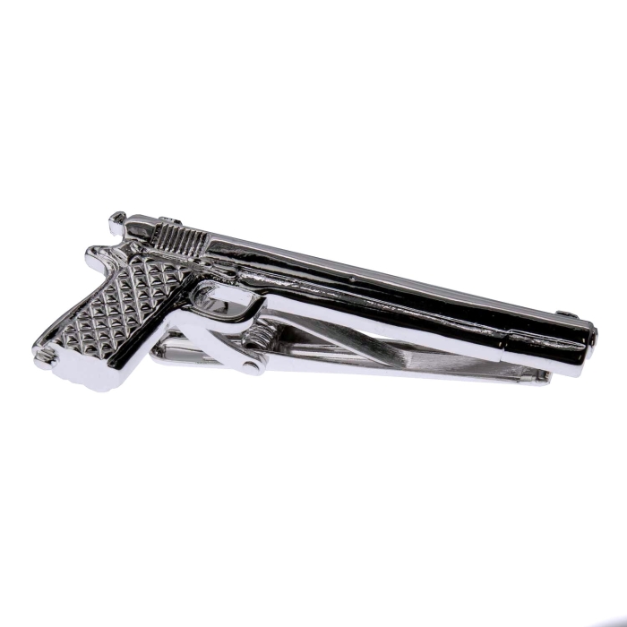Spinka do krawata srebrna broń / pistolet / glock 5cm EM