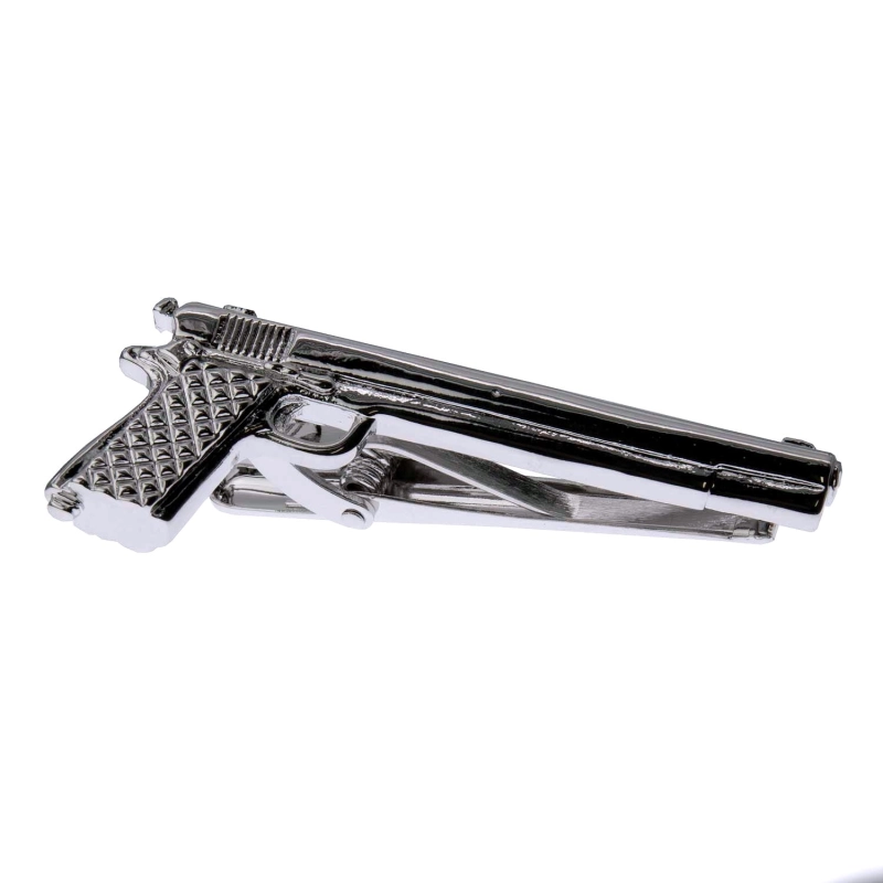 Spinka do krawata srebrna broń / pistolet / glock 5cm EM