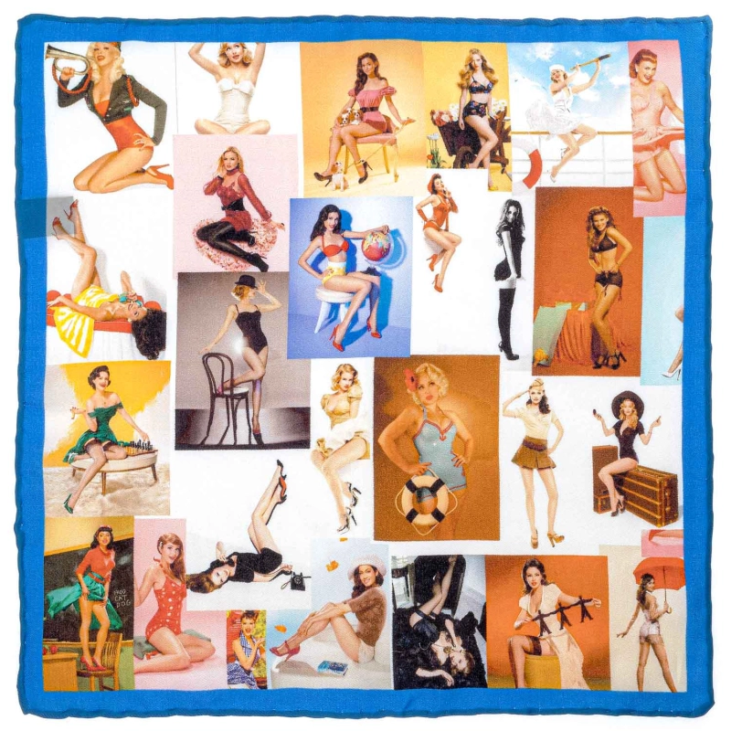 Poszetka jedwabna kolorowa elegancka w kobiety - pin-up girl - burleska - EM PREMIUM