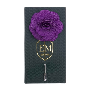Szpilka do butonierki różyczka w kolorze śliwkowym EM