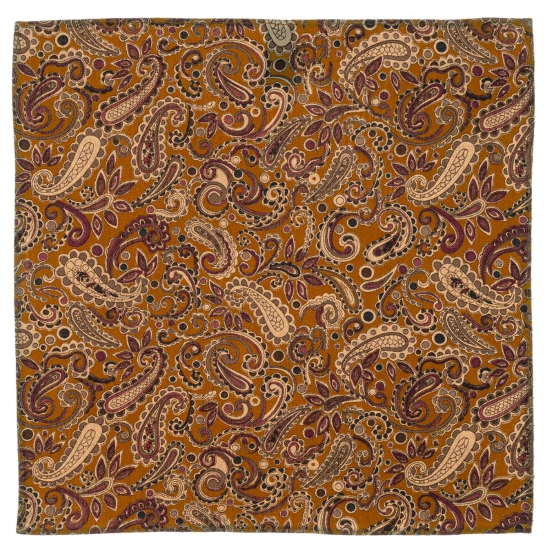 Poszetka musztardowa w paisley EM