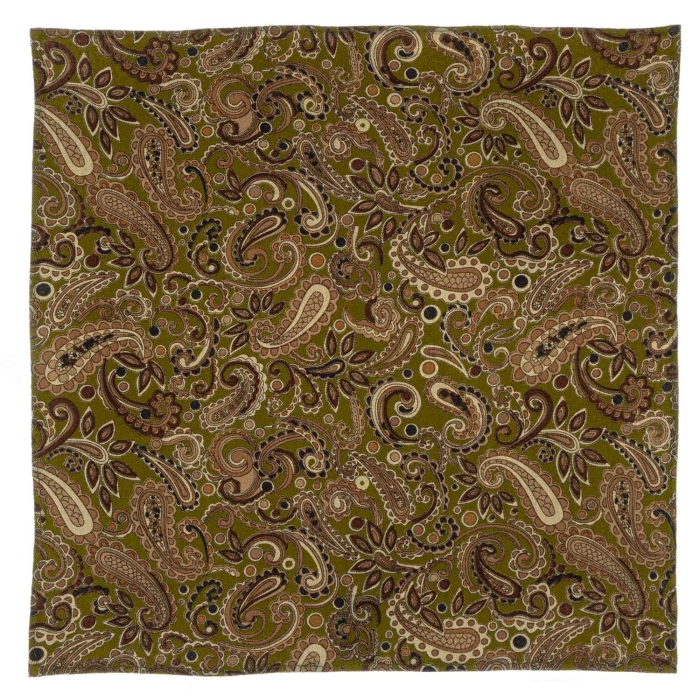 Poszetka oliwkowa w paisley