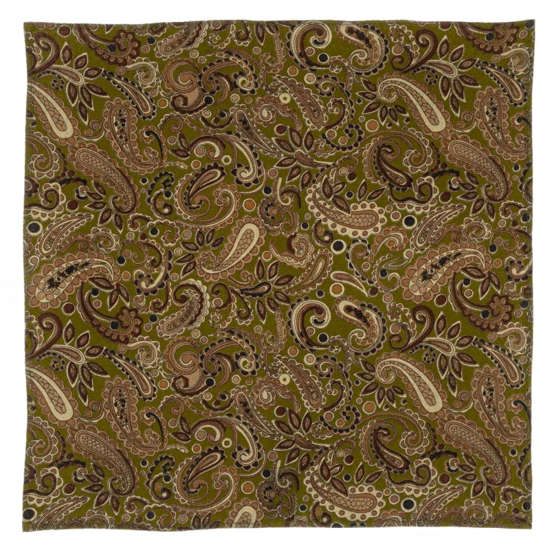 Poszetka oliwkowa w paisley