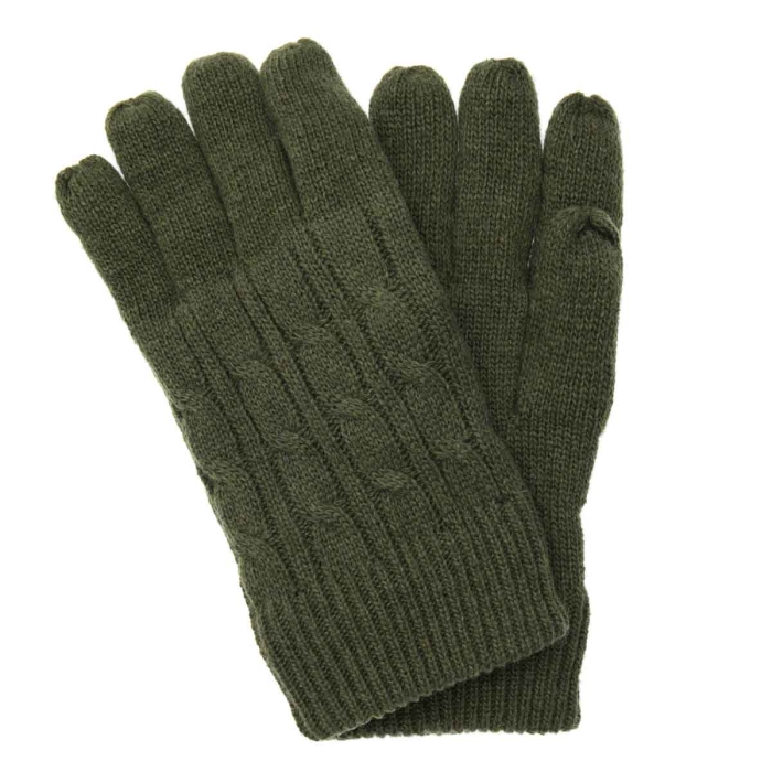 Rękawiczki wełniane grube uniwersalne - zielone / khaki EM