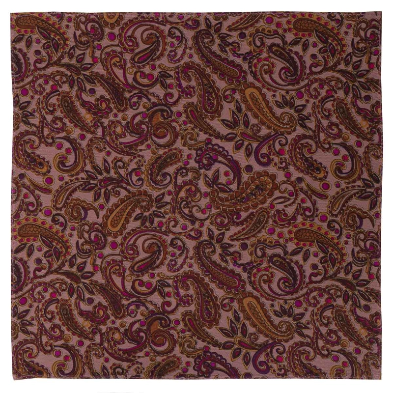 Poszetka bawełniana wrzosowa w paisley EM