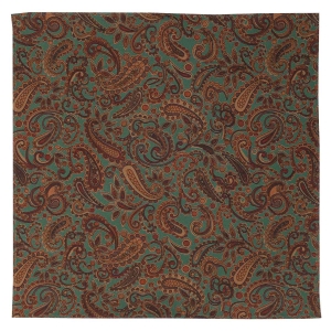 Poszetka bawełniana zielona w paisley EM