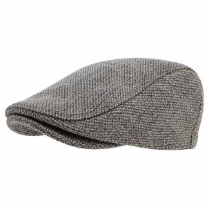 Kaszkiet wełniany tweed PREMIUM | szaro - beżowy - w pepitkę EM