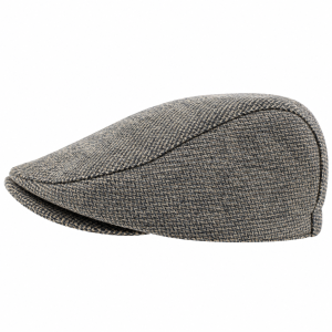 Kaszkiet wełniany tweed PREMIUM | szaro - beżowy - w pepitkę EM