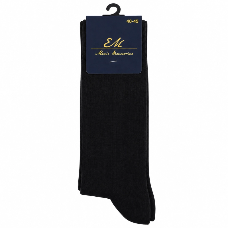Skarpety garniturowe czarne | EM PREMIUM