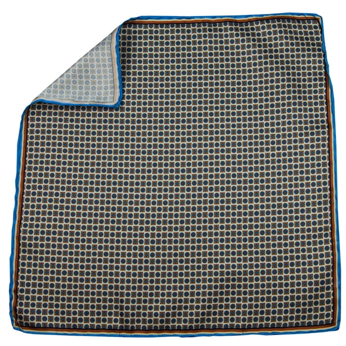 EM Men's Accessories poszetka brązowa mikrofibra wzory geometryczne.jpg