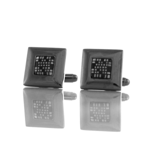 EM Men's Accessories spinki do mankietów kwadratowe czarne.jpg