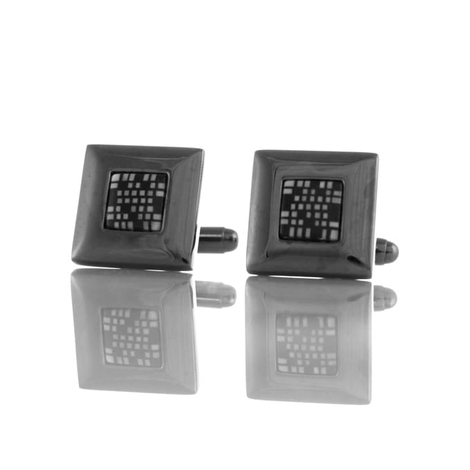EM Men's Accessories spinki do mankietów kwadratowe czarne.jpg