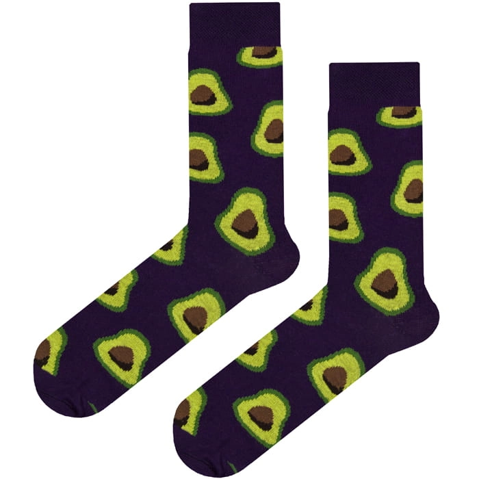 EM Men's Accessories bawełniane fioletowe skarpety w awokado długie.jpg
