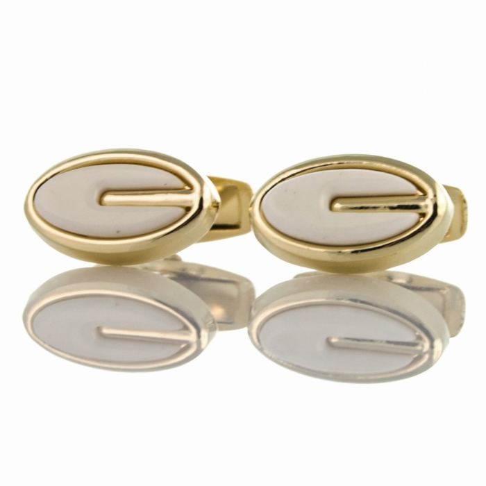 EM Men's Accessories spinki do mankietów złote owalne z masą perłową.jpg