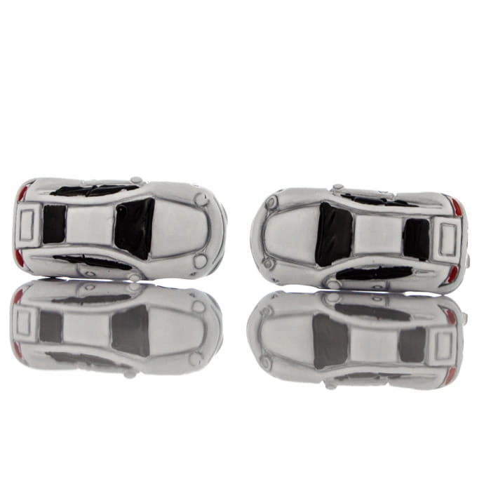 EM Men's Accessories srebrne spinki do mankietów w kształcie białego smaochodu.jpg