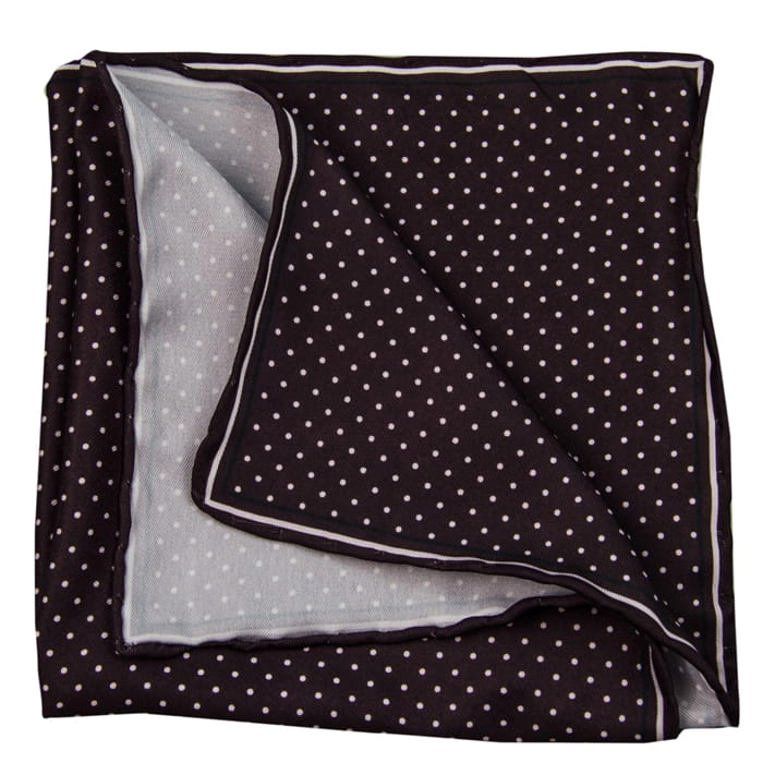 EM Men's Accessories poszetka jedwabna brązowa w kropki.jpg