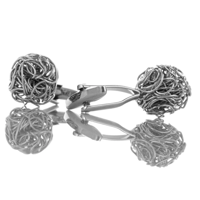 EM Men's Accessories spinki do mankietów srebrne supełki.jpg